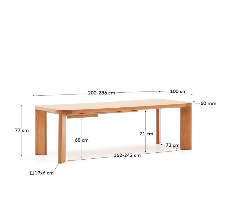 Раздвижной стол Jondal Дуб 200-286 см7